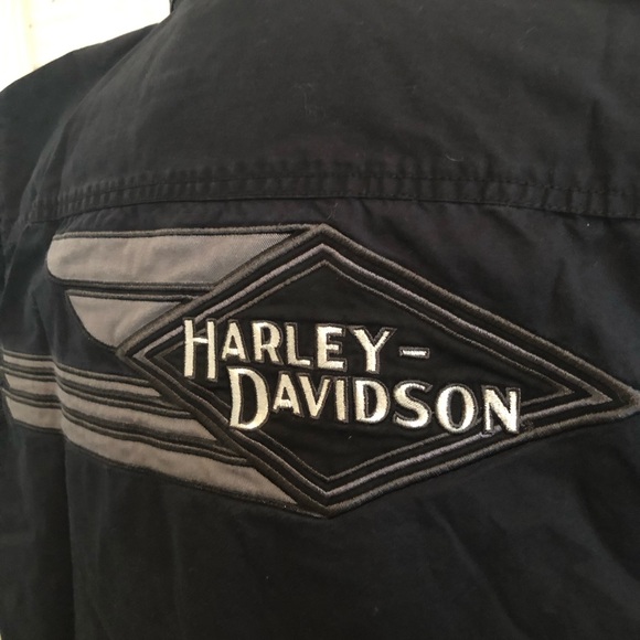 HARLEY DAVIDSON BLACK DENIM RAW EDGE - GUC - Picture 5 of 10